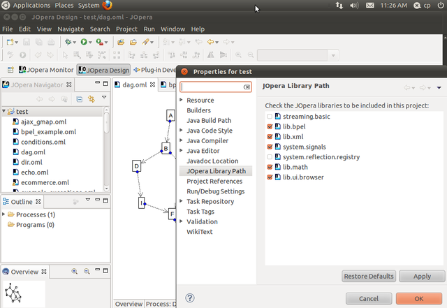 JOpera Library Configuration